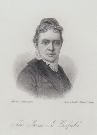 Lucretia Garfield, manželka amerického prezidenta Jamese A Garfielda (rytina) od German School