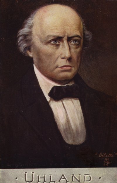 Ludwig Uhland (1787-1862), německý básník a filolog (barevná litografie) od German School