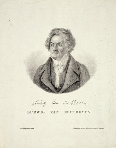 Ludwig van Beethoven (1770-1827) ryl C.F. Klinkicht od German School