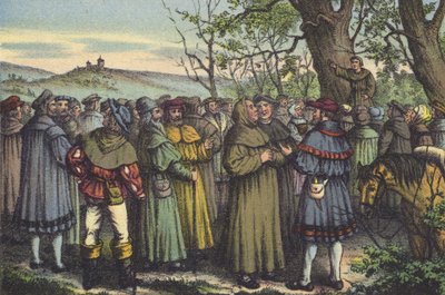 Lutherovo kázání (chromolitho) od German School