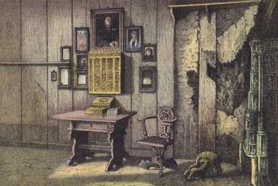 Lutherův pokoj na Wartburgu (chromolitho) od German School