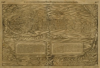 Mapa Benátek, Sebastian Munster (1488-1552), publikovaná v Basileji, kolem roku 1560 od German School