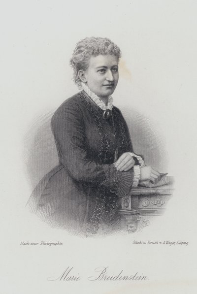 Marie Breidenstein , německý pianista, zpěvák a učitel zpěvu (rytina) od German School