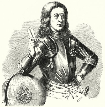 Martin Behaim , německý cestovatel a kartograf (rytina) od German School