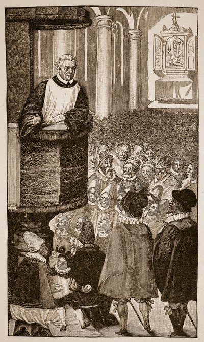 Martin Luther při kázání, asi 1517 od German School