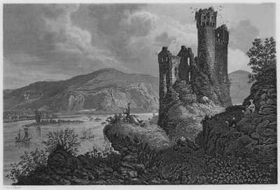 Mausethurm a Ehrenfels (rytina) od German School