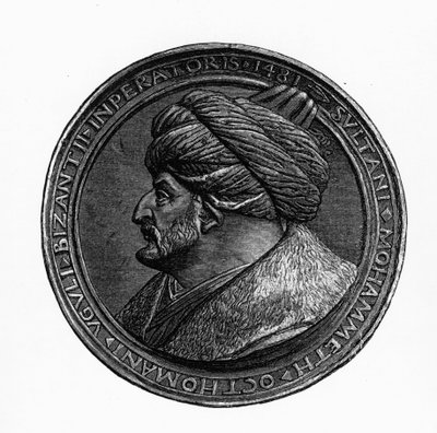 Medailon Mehmeda II. z knihy Geschichte der Byzantiner und des Osmanisches Reiches od G. S. Hertzberga, 1883. od German School