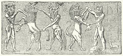 Setkání Enkidu a Gilgameš od German School