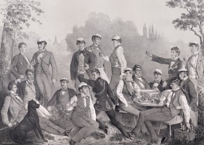 Mensuren nebo studentští členové Dueling Society na výletě od German School