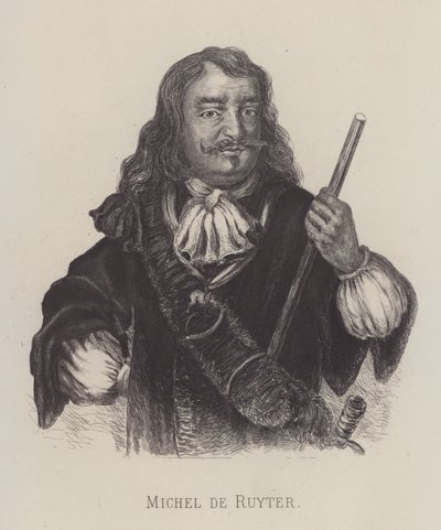 Michiel de Ruyter , holandský admirál (litho) od German School