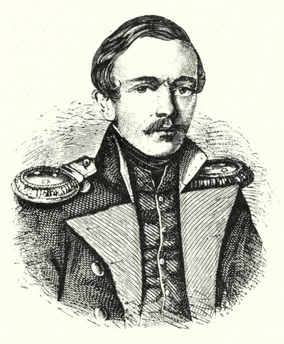 Michail Lermontov , ruský básník, spisovatel a malíř od German School
