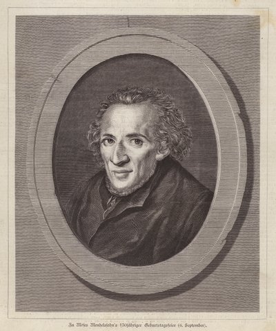 Moses Mendelssohn, německý židovský filozof (rytina) od German School