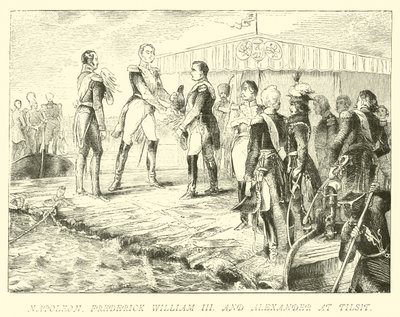 Napoleon, Frederick William III a Alexander v Tilsitu od German School