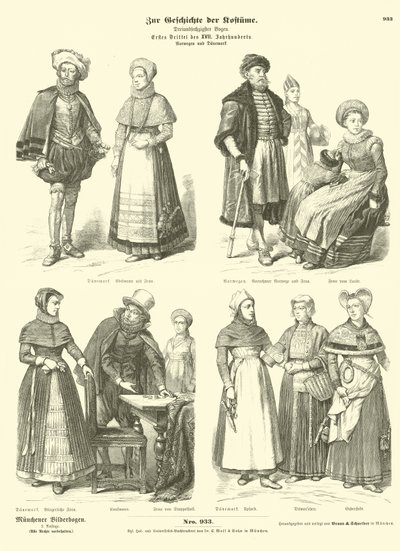 Norské a dánské kostýmy, začátek 17. století od German School