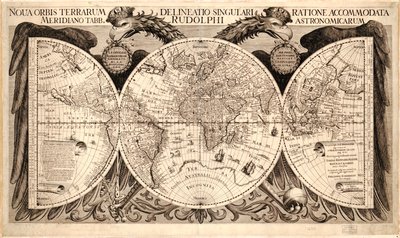 Nova orbis terrarum, z „Tabulae Rudolphinae“ od Johannese Keplera, 1627-30 od German School
