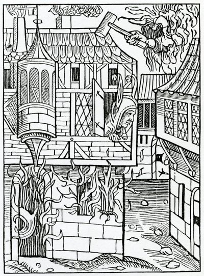 O bostynge nebo hauynge důvěře ve štěstí, ilustrace z anglického překladu Alexandra Barclaye „The Ship of Fools“, z vydání vydaného v roce 1874 od German School