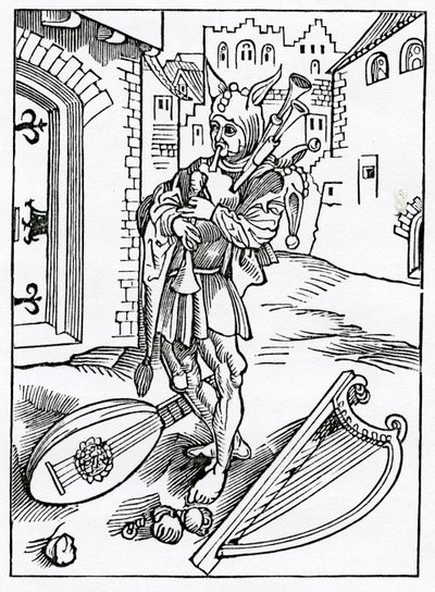O netrpělivých bláznech, kteří se nedočkají opravy, ilustrace z anglického překladu Alexandra Barclaye „The Ship of Fools“, z vydání vydaného v roce 1874 od German School