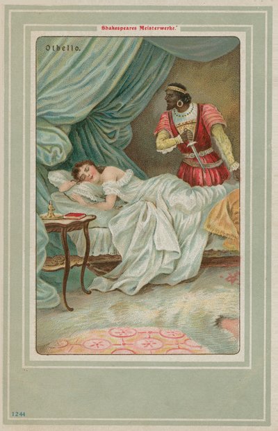 Othello se blíží ke spící Desdemoně od German School