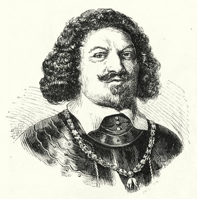 Ottavio Piccolomini, italský generál v armádě Svaté říše římské ve třicetileté válce (rytina) od German School