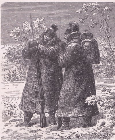 Outpost in the snow, Cassells History of the War between France and Germany vydané nakladatelstvím Cassell and Company Limited, kolem roku 1890 (litho) od German School