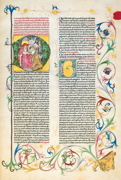 Stránka z Epistolae Hieronymus, dopisy a traktáty svatého Jeronýma, editoval Adrianus Brielis od German School