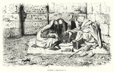 Palmová čtečka, Egypt (litho) od German School