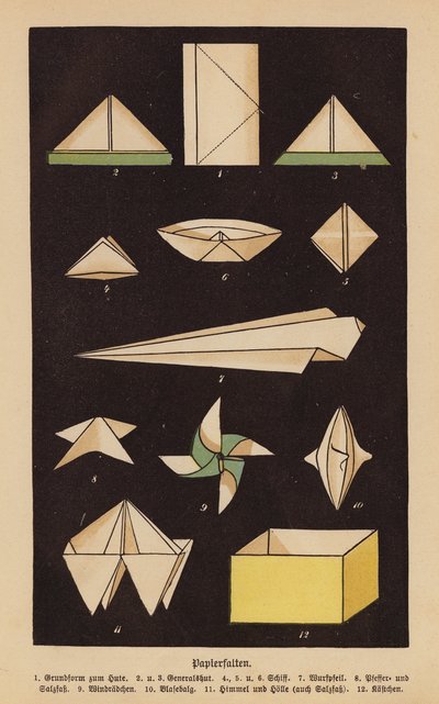 Skládání papíru (barevná litografie) od German School