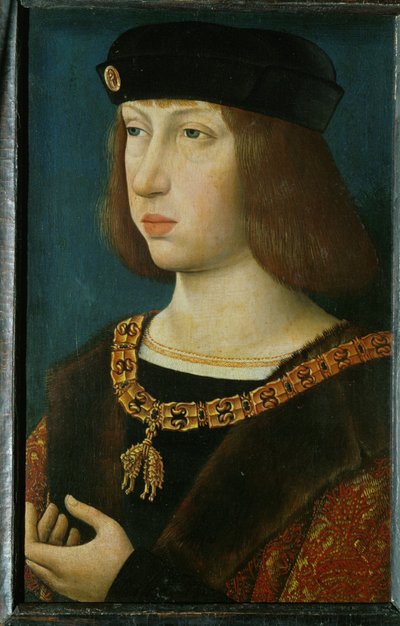 Philipp der Schoene, syn Maxmiliána I. a Marie Burgundské ... (malba na dřevě) od German School