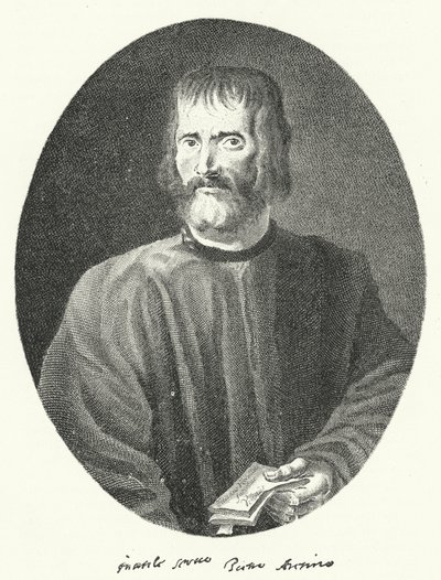 Pietro Aretino , italský básník a spisovatel (rytina) od German School