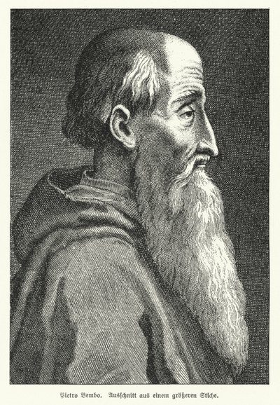 Pietro Bembo , italský učenec, básník, kardinál a člen Knights Hospitaller (litho) od German School