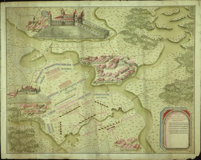 Plán bitvy u Mollwitz z 10. dubna 1741 od German School