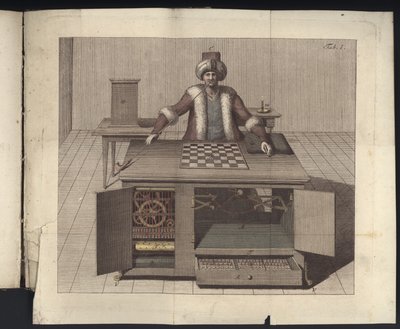 Deska I z, O šachistovi pana von Kempelena a jeho replice, Lipsko a Drážďany: Joh. Gottl. Breitkopf, 1789 od German School