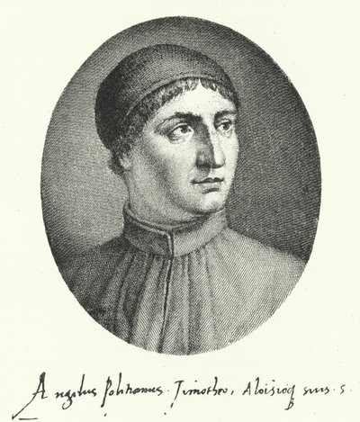 Poliziano, florentský renesanční básník (rytina) od German School