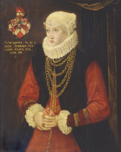 Portrét Barbary Ridlerové, 1581 od German School