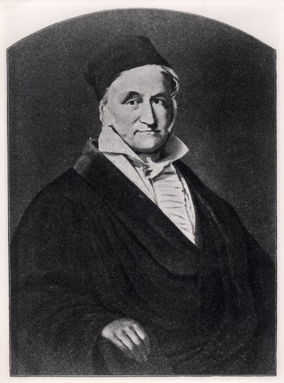 Portrét Carla Friedricha Gausse (1777-1855) z knihy Handbuch der Vermessungskunde vydané nakladatelstvím Metzler ve Stuttgartu v roce 1895. od German School