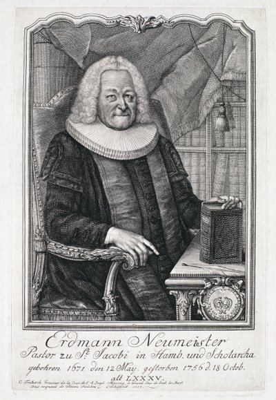 Portrét Erdmanna Neumeistera (1671-1756) od German School