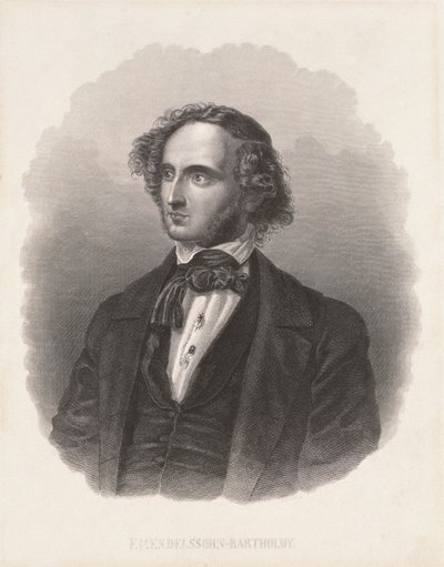 Portrét Felixe Mendelssohna (1809-47) od German School