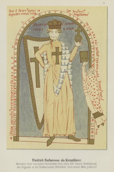 Portrét Fredericka Barbarossy, císaře Svaté říše římské, jako křižáka, 1188 od German School
