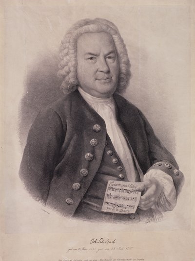 Portrét Johanna Sebastiana Bacha (1685-1750) vyryl F.G. Schlick, 1840 od German School