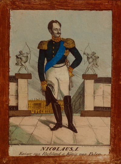 Portrét Mikuláše I., ruského cara a polského krále, Neuruppiner Bilderbogen, cca 1850 od German School