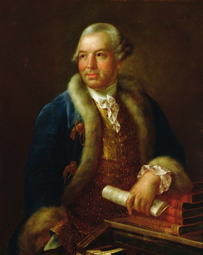 Portrét německého skladatele Christopha Willibalda von Gluck (1714-1787) (olej na plátně) od German School