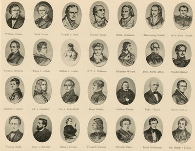 Portréty slavných Němců z Rytířů německého ducha (litho) od German School