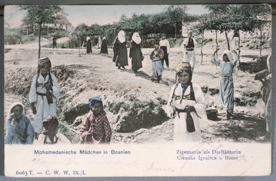 Pohlednice zobrazující mladé muslimské ženy v Bosně, 1904 od German School