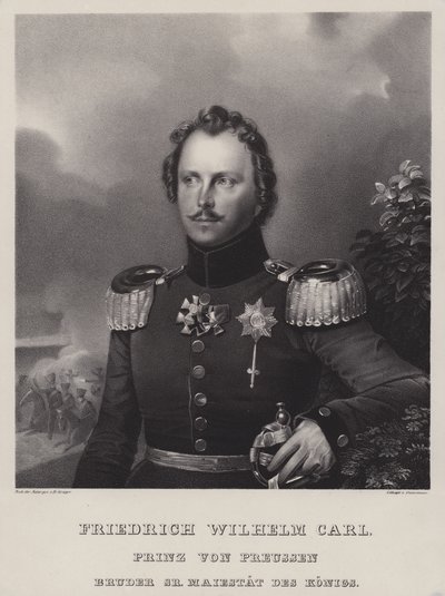 Princ Wilhelm Pruský (1783-1851), bratr krále Fredericka Viléma III (litho) od German School