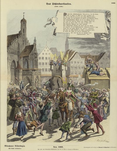 Procesí Schoenbartlaufen, Norimberk, Německo, 1349-1539 od German School