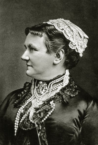 Saská královna Carola kolem roku 1890 (černobílá fotografie) od German School