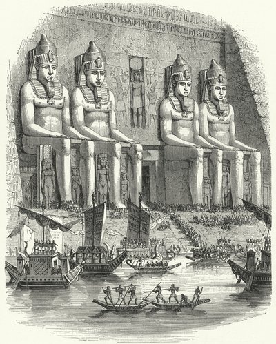 Náboženský festival ve starověkém Egyptě (rytina) od German School