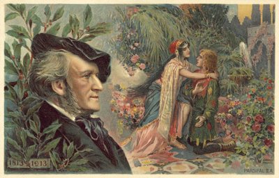 Richard Wagner a scéna z jeho opery Parsifal od German School