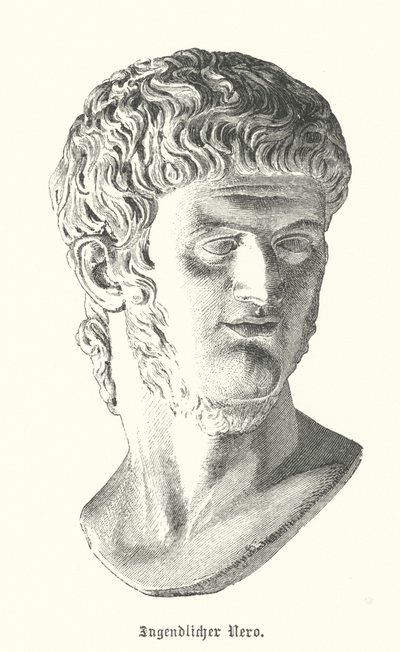 Římský císař Nero v mládí (rytina) od German School