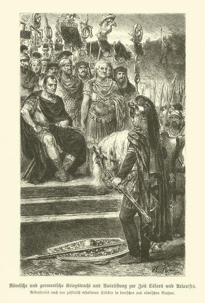 Římské a germánské zbraně a vojenský kostým z doby Julia Caesara a Ariovista od German School